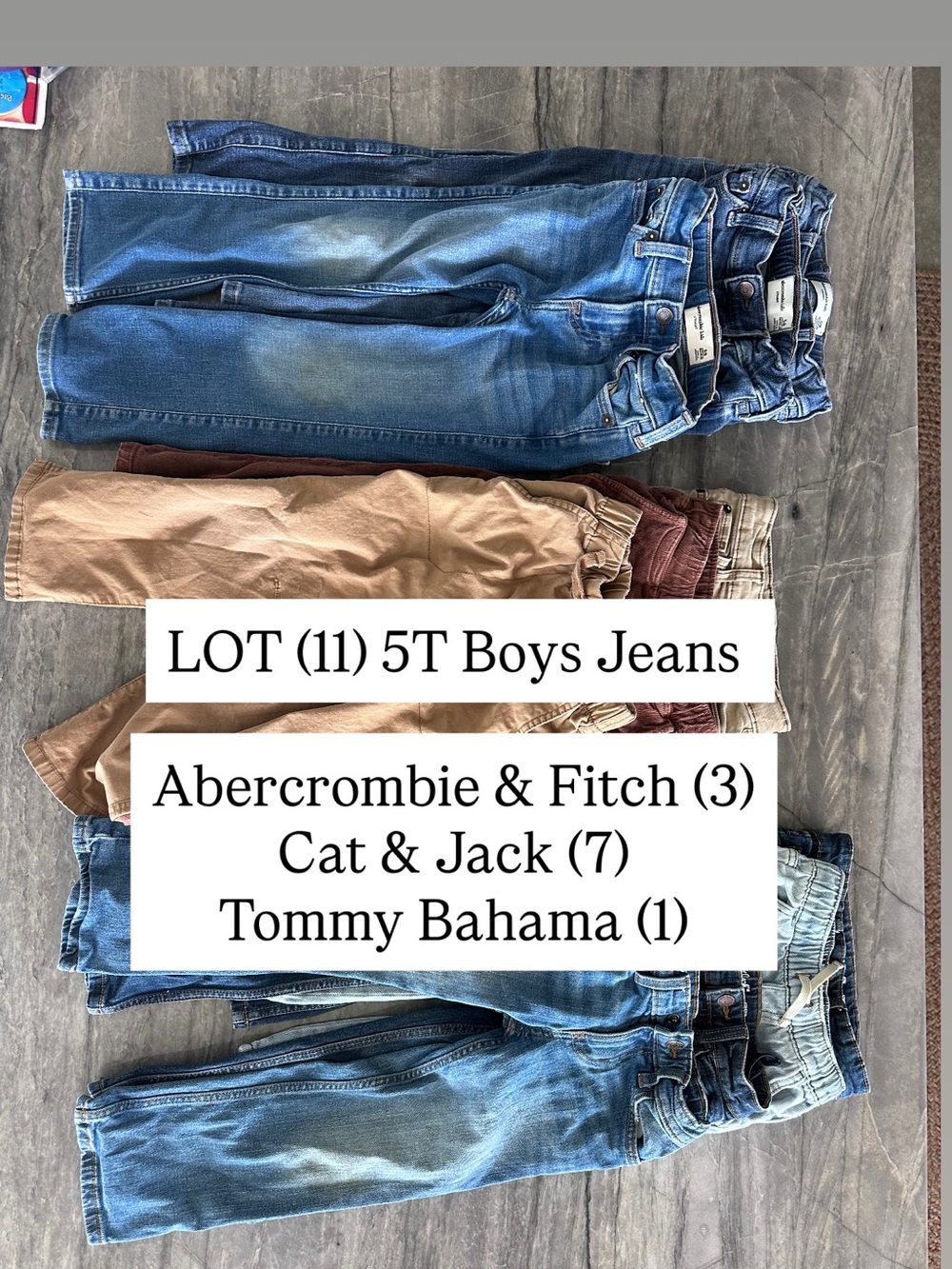 LOT (11 pairs) 5T Boys pants Abercrombie & Fitch, Cat & Jack, Tommy Bahama